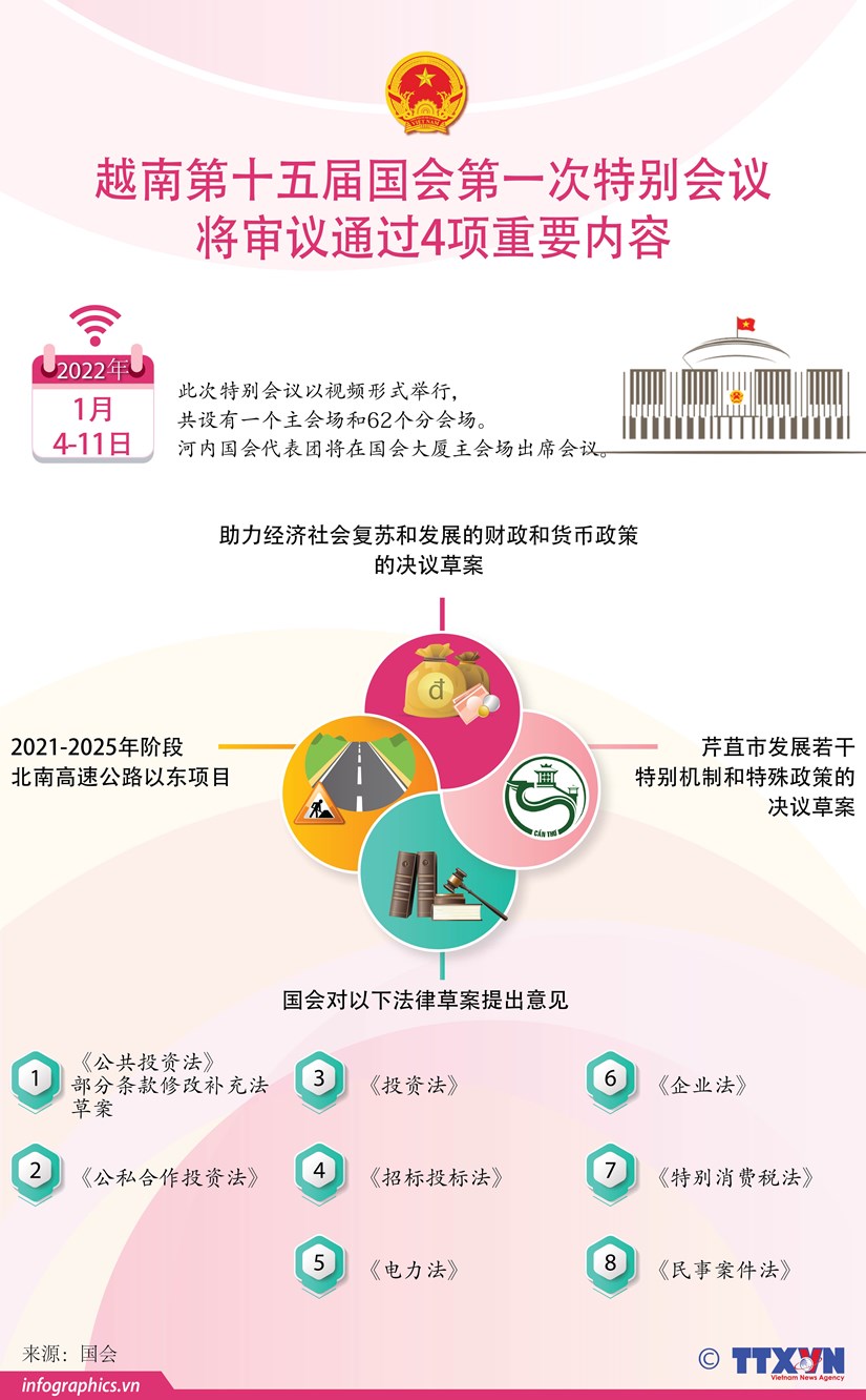 图表新闻：越南第十五届国会第一次特别会议将审议通过4项重要内容 hinh anh 1