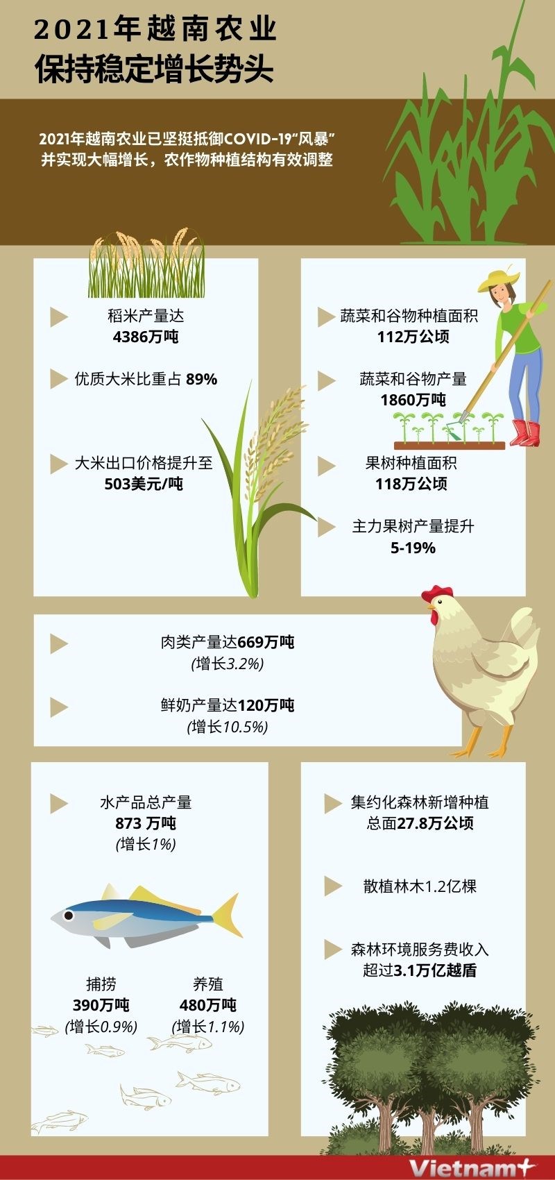 图表新闻：2021年越南农业保持稳定增长势头 hinh anh 1